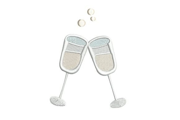 Clinking Champagne Glasses Embroidery Review