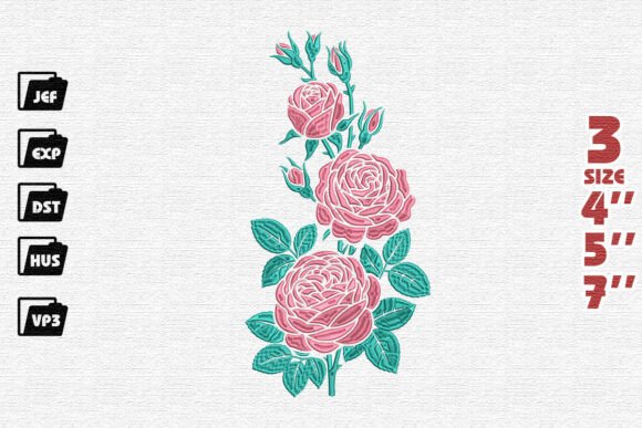 Pink Rose Spray Embroidery: A Designer’s Review