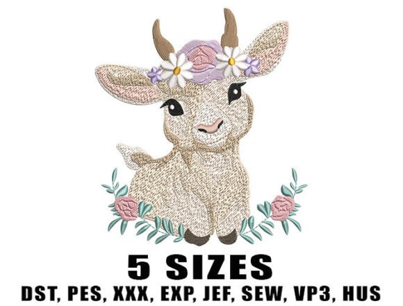 Review: Baby Goat Floral Embroidery Design