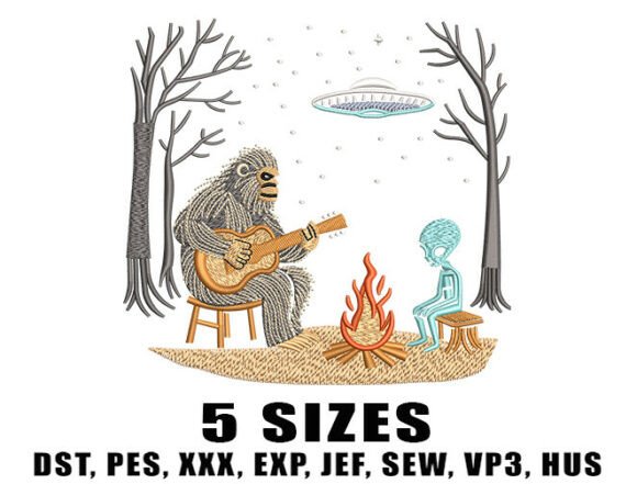 Review: Bigfoot Plays Guitar Embroidery for Boutique Apparel