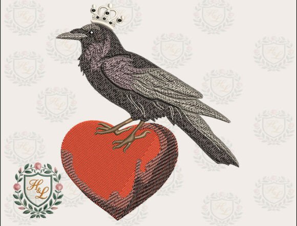 Review: Gothic Crow Heart Embroidery Files