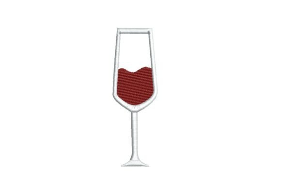 Review: Modern Red Wine Glass Embroidery Design