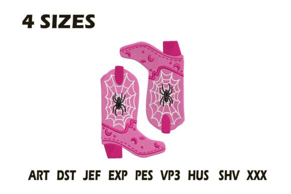 Review: Pink Spider Web Boots Embroidery Design