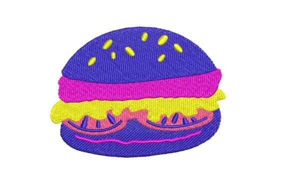 Review: Retro 80s Pop Art Burger Embroidery Design