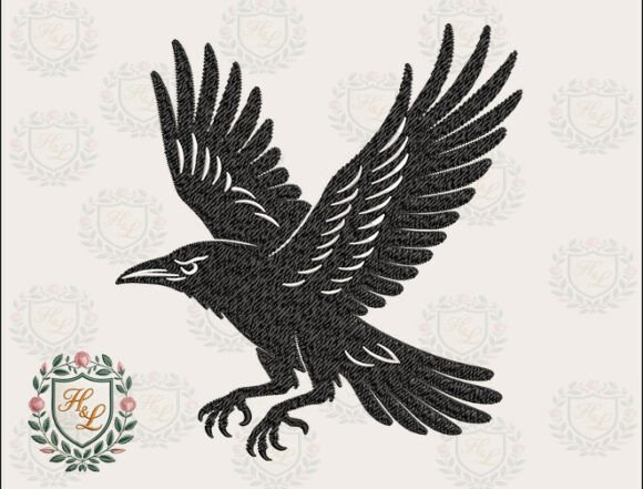 Review: Witchy Flying Raven Embroidery Files