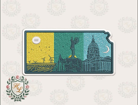 Reviewing Layers of Kansas Embroidery Files for Holiday Sales