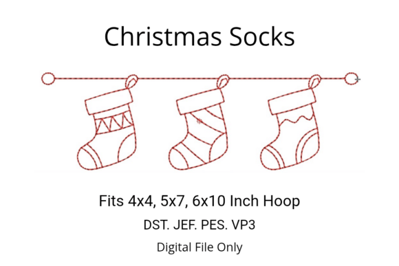 Reviewing the Christmas Socks Redwork Embroidery Design