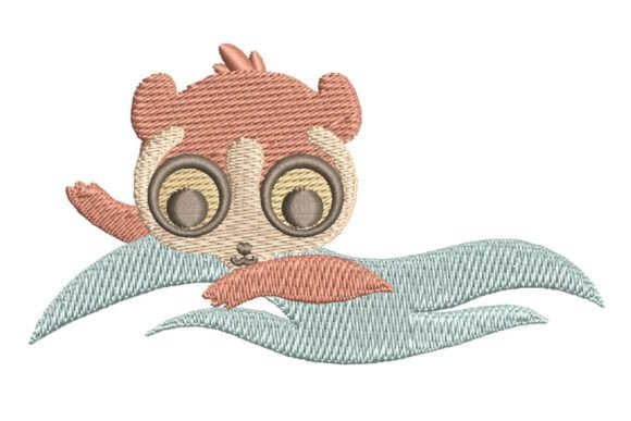 Reviewing the Cute Slow Loris Swimming Embroidery Design